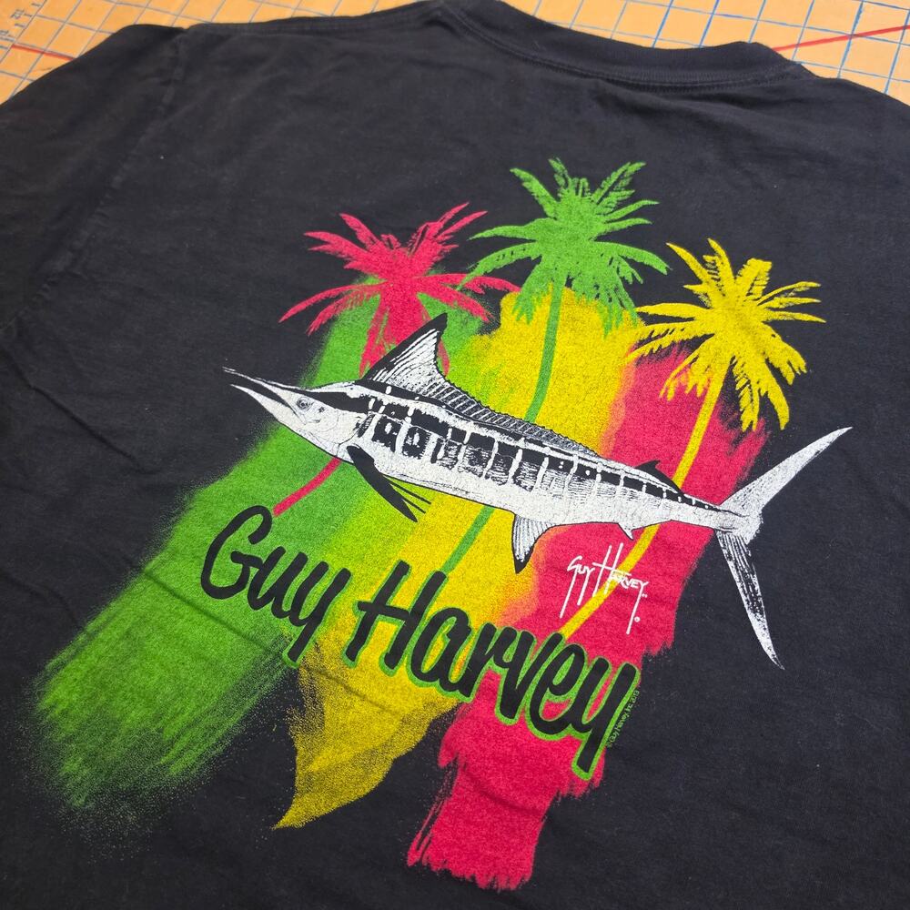 Guy Harvey Long Sleeve Tee Black Large Graphic
